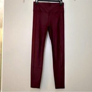 Sweaty Betty High Shine Full Length Leggings Medium Cabernet Burgundy